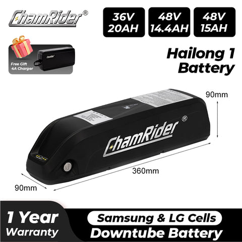 Electric High Performance E-bike Battery Pack Bicycle Hailong1 Battery 21700 18650 cell 36V 48V 15AH 20AH 25A 30A BMS Long Service Life 500w 1000w 2000W Cost-effective Samsung ChamRider