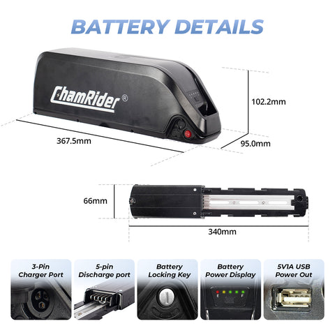 Affordable ChamRider Hailong B Ebike Battery - New Integrated Version | Upgraded Controller Base for European Delivery & Customizers