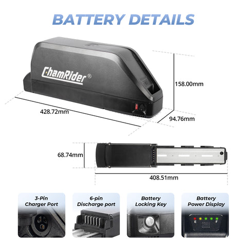 E-Bike Battery Polly C – Latest LG Cell for Stability&Safety | 36V (30A BMS), 48V/52V (40A BMS) | New BMS Cuts Failure Rate, Boosts Safety & Extends Battery Life | Fits 250W-2000W Ebikes | Ideal for Long-Distance Riding, Extended Range for Daily/Work Use