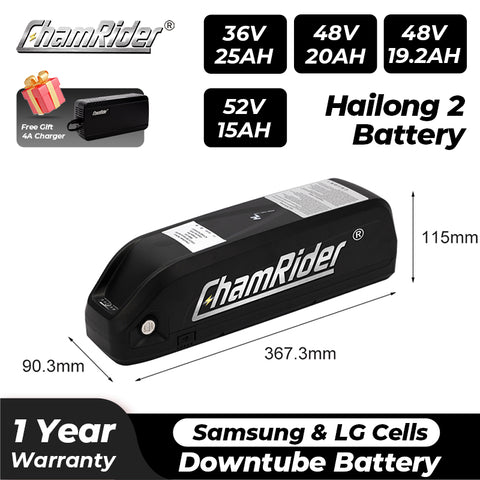 Electric Versatile Removable E-bike Battery Bicycle Hailong2 Battery 21700 18650 cell 36V 48V 13AH 20AH 25AH 25A 30A 40A BMS Anti Theft 500w 1000w 2000W Strong Compatibility Samsung ChamRider