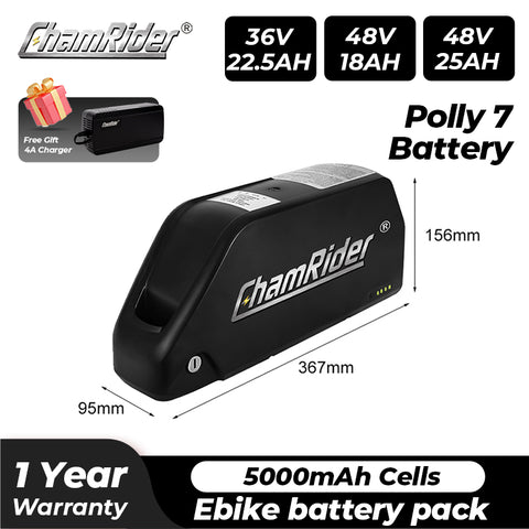 Electric New Generation Ebike battery With Long Range Polly7 Battery 21700 18650 cell 36V 48V 52V 25AH 30AH 35AH 30A 40A BMS Waterproof 500w 1000w 2000W Secure Samsung ChamRider