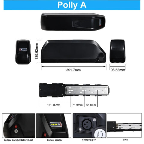 Electric New Generation Bicycle Polly A Battery 21700 cell 36V 48V 52V 22.5AH 27AH 31.5AH 36AH 40A 50A BMS Waterproof 500w 1000w 2000W 45CN ChamRider