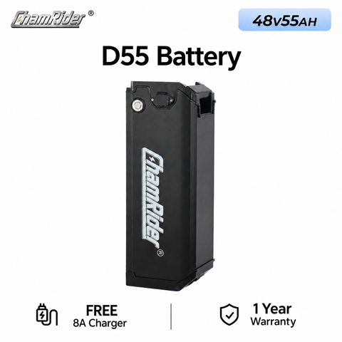 ChamRider 48V 55AH Ultra large Capacity Silverfish Battery / Seat Post Battery Support Super Longe-Range For EU Riders hero