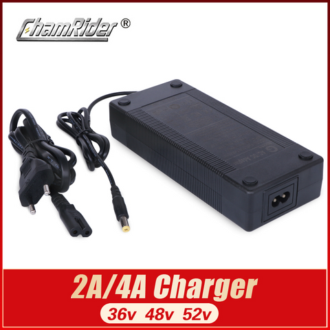54.6V 2A Lithium Battery 3 Pin XLR Charger Black For Electric