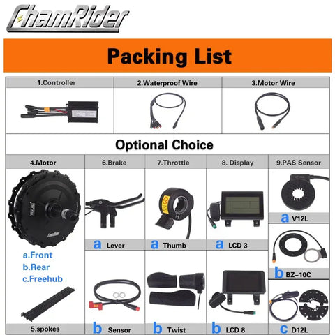 electric bicycle parts list Electric bike Conversion Kit 48V ebike kit ebike Conversion Kit 350W 5 – ChamRiderbattery
