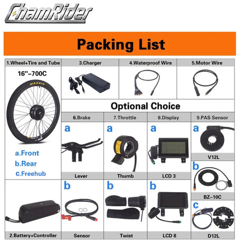 Motor Wheel 500W Electric Bicycle Kit 48V ebike Conversion Kit 36V